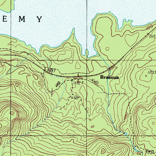 Topographic Map of Brassua, ME