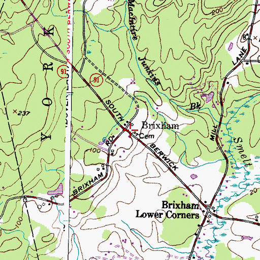 Topographic Map of Brixham, ME