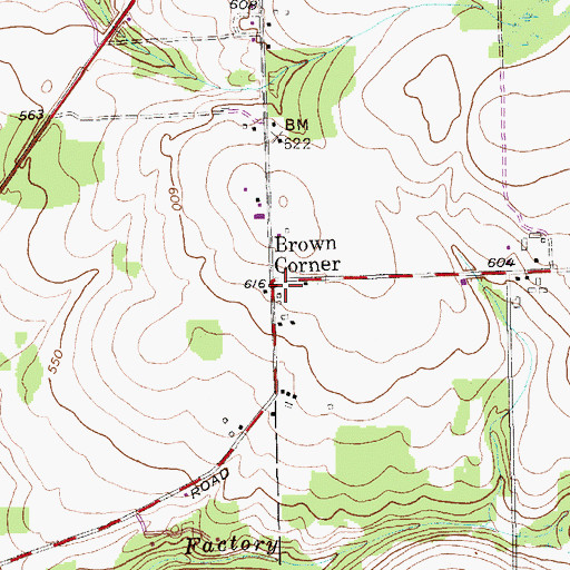 Topographic Map of Brown Corner, ME