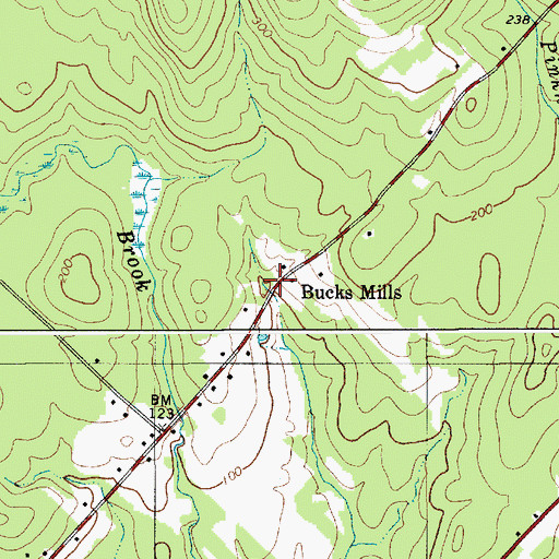 Topographic Map of Bucks Mills, ME