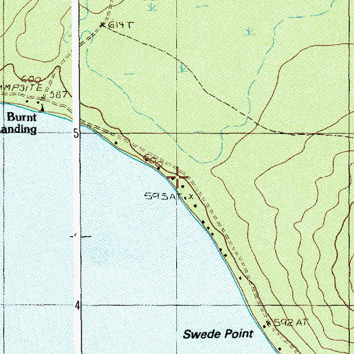 Topographic Map of Burnt Landing, ME