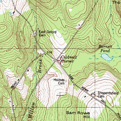 Topographic Map of Caldwell Corner, ME