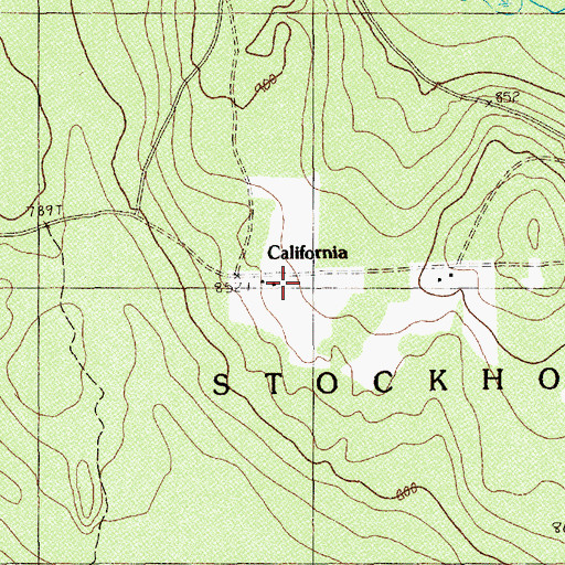 Topographic Map of California, ME