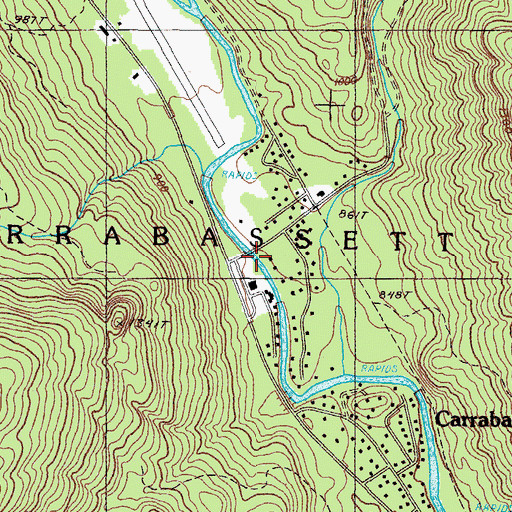 Topographic Map of Carrabassett, ME