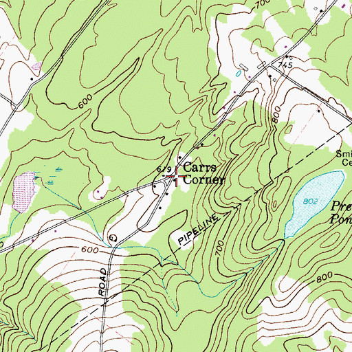Topographic Map of Carrs Corner, ME