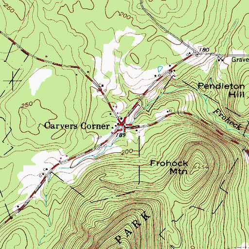 Topographic Map of Carvers Corner, ME