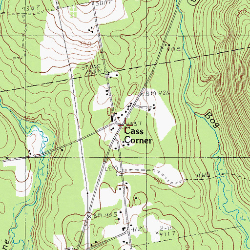 Topographic Map of Cass Corner, ME