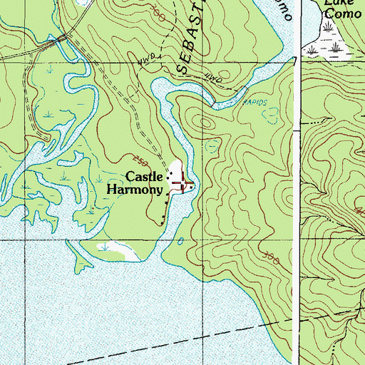 Topographic Map of Castle Harmony, ME