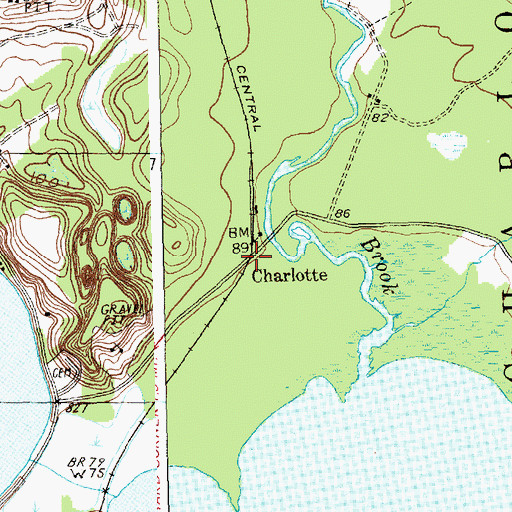 Topographic Map of Charlotte, ME