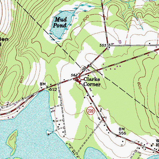 Topographic Map of Clarks Corner, ME
