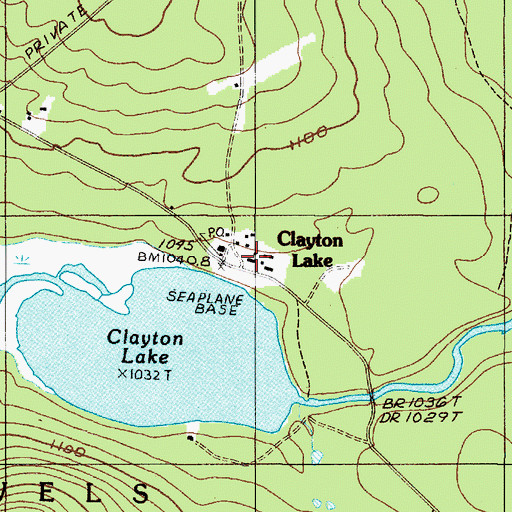 Topographic Map of Clayton Lake, ME