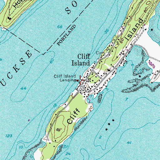 Topographic Map of Cliff Island Landing, ME