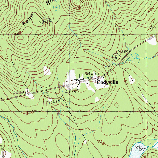 Topographic Map of Codyville, ME