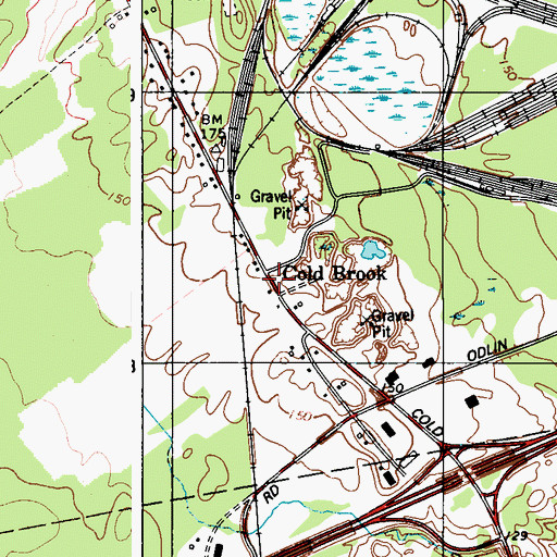 Topographic Map of Cold Brook, ME