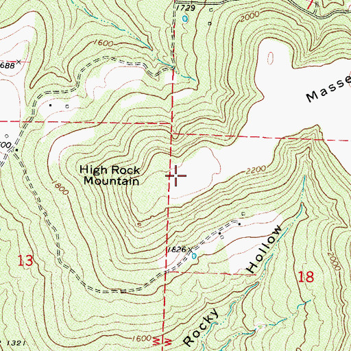 Topographic Map of High Rock Mountain, AR