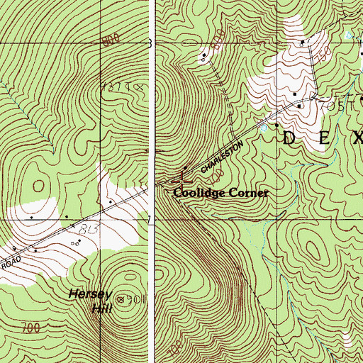 Topographic Map of Coolidge Corner, ME