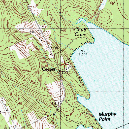 Topographic Map of Cooper, ME