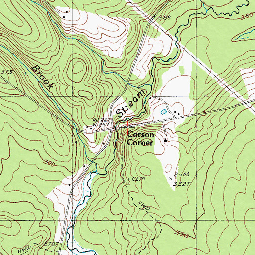 Topographic Map of Corson Corner, ME