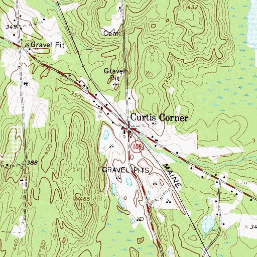 Topographic Map of Curtis Corner, ME