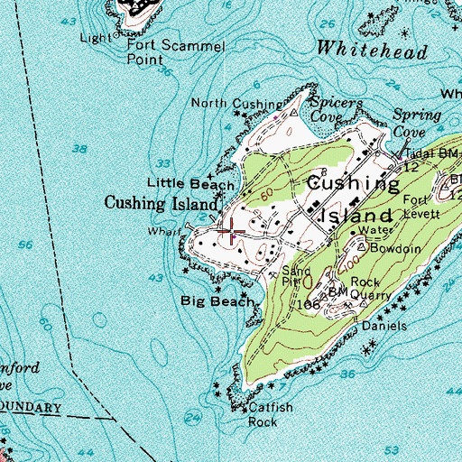 Topographic Map of Cushing Island, ME