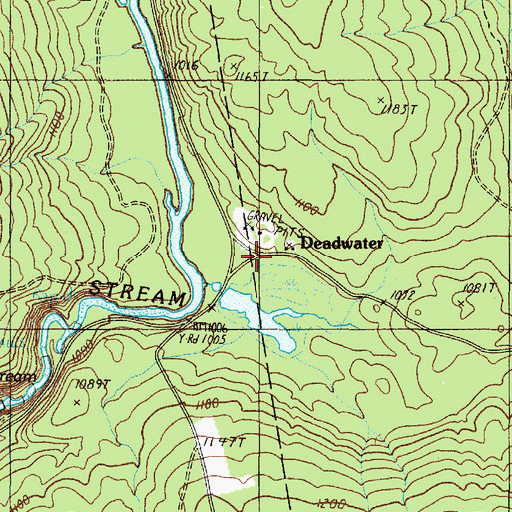 Topographic Map of Deadwater, ME