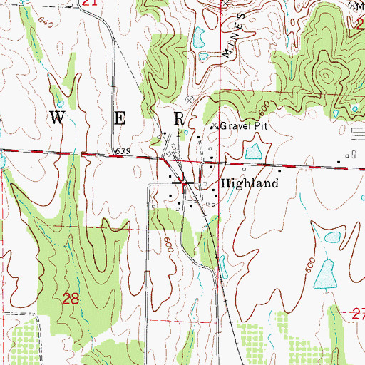 Topographic Map of Highland, AR