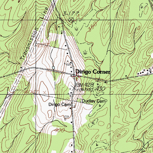 Topographic Map of Dirigo Corner, ME