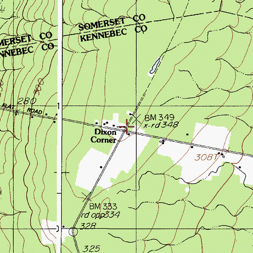 Topographic Map of Dixon Corner, ME