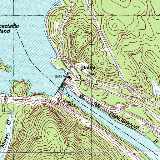 Topographic Map of Dolby, ME