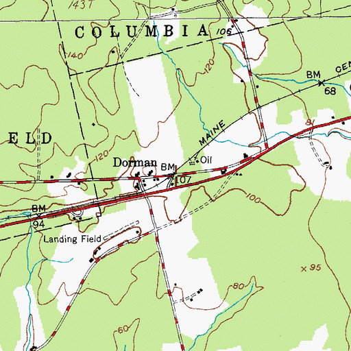 Topographic Map of Dorman, ME