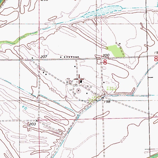 Topographic Map of Highland Farm, AR