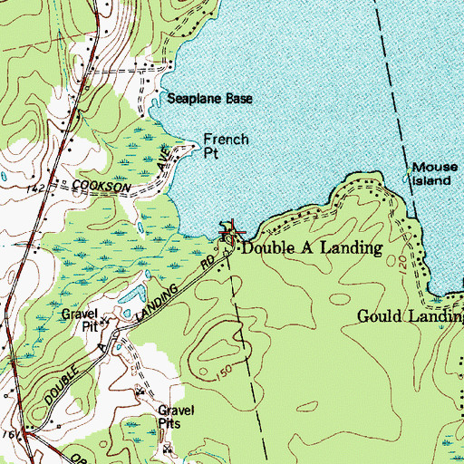 Topographic Map of Double A Landing, ME