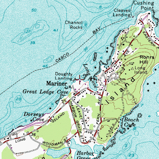 Topographic Map of Doughty Landing, ME