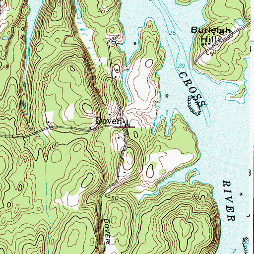 Topographic Map of Dover, ME