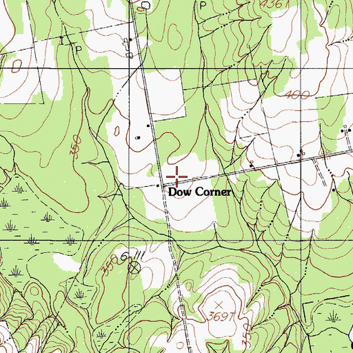 Topographic Map of Dow Corner, ME