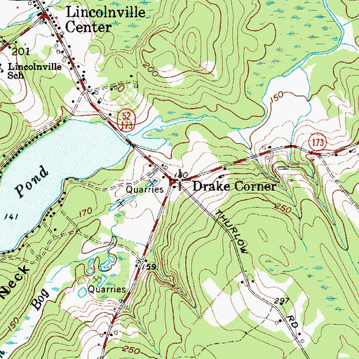Topographic Map of Drake Corner, ME