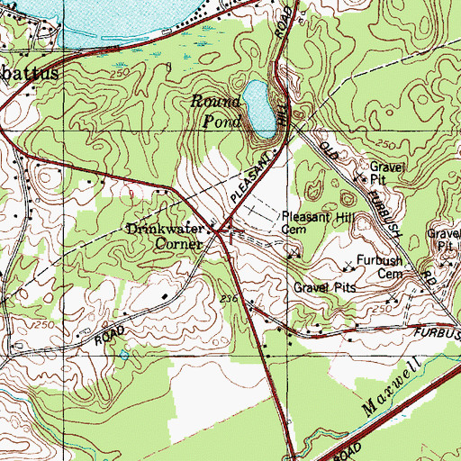 Topographic Map of Drinkwater Corner, ME