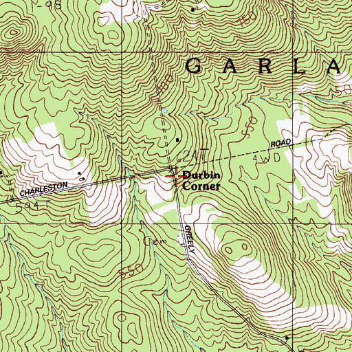 Topographic Map of Durbin Corner, ME