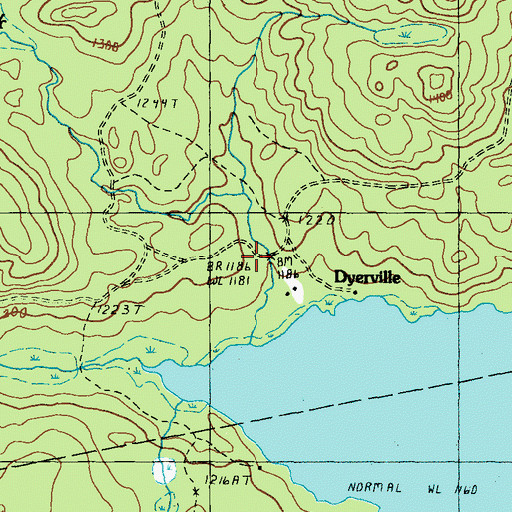 Topographic Map of Dyerville, ME