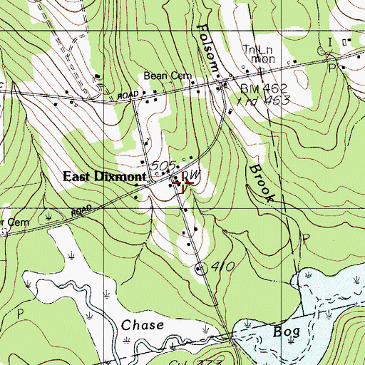 Topographic Map of East Dixmont, ME
