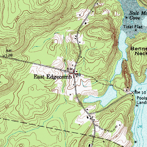 Topographic Map of East Edgecomb, ME