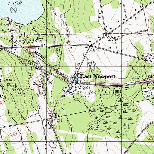 Topographic Map of East Newport, ME