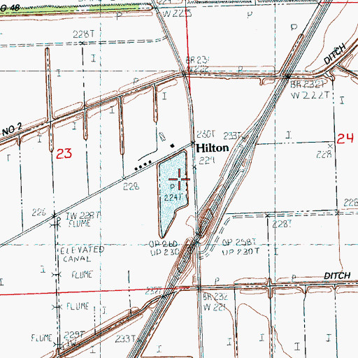 Topographic Map of Hilton, AR