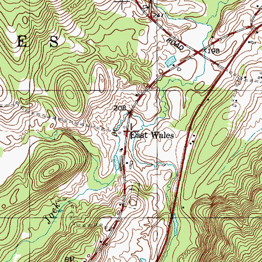 Topographic Map of East Wales, ME