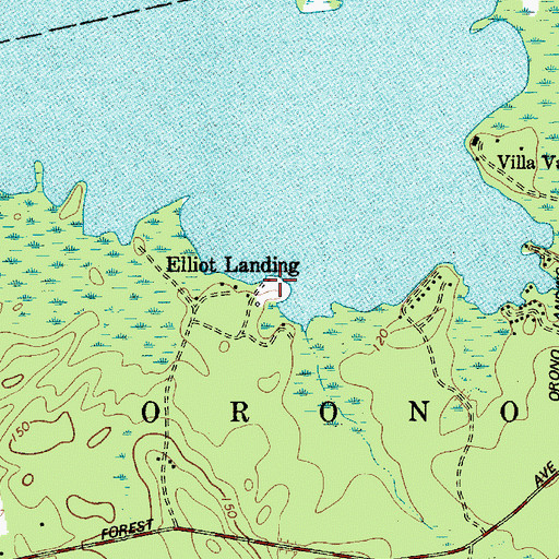 Topographic Map of Elliot Landing, ME