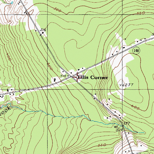 Topographic Map of Ellis Corner, ME