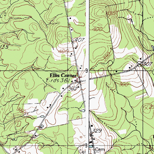 Topographic Map of Ellis Corner, ME