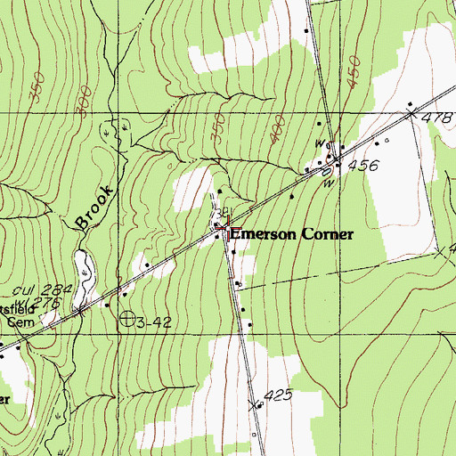 Topographic Map of Emerson Corner, ME