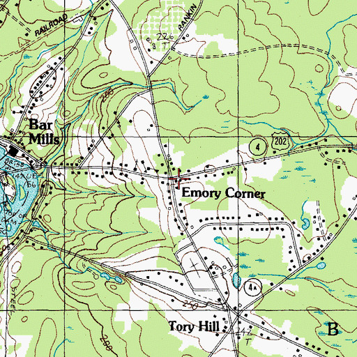Topographic Map of Emory Corner, ME