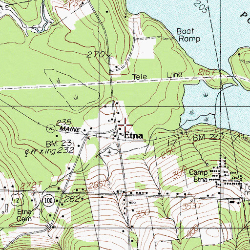 Topographic Map of Etna, ME